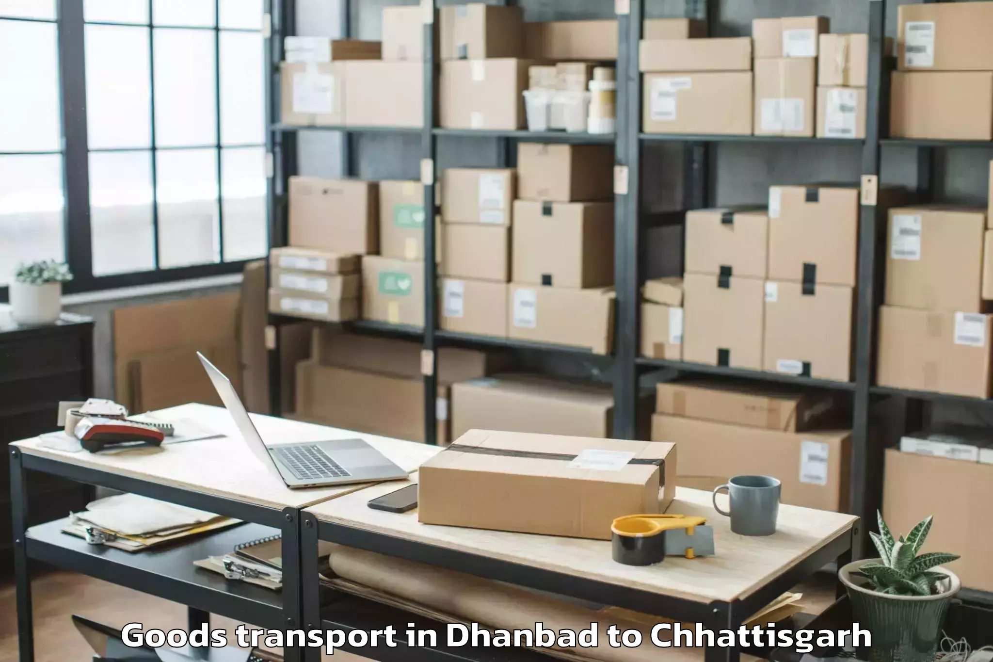 Book Your Dhanbad to Abhanpur Goods Transport Today